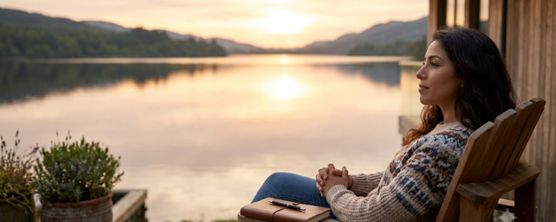 The Importance of Self‑Care in Recovery 1 A patient looking over a calm lake during sunrise reflecting on recovery.