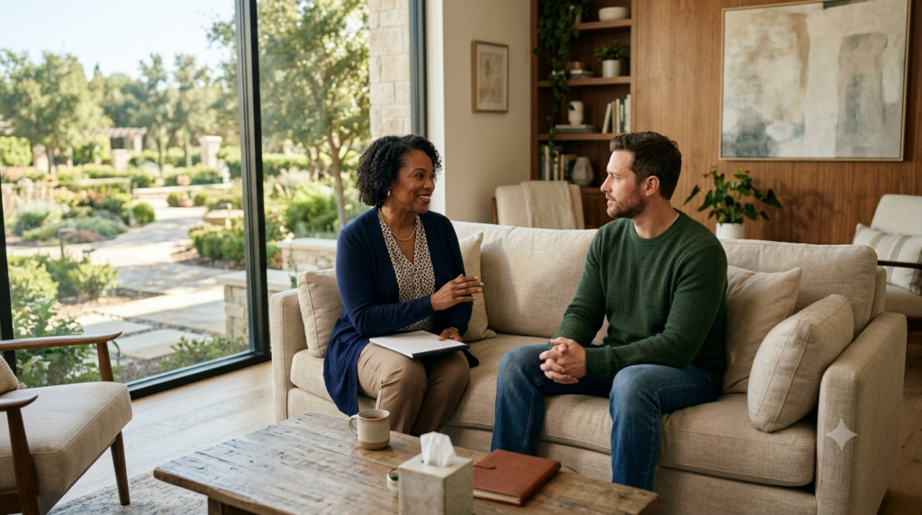 Your Recovery Stays Private: Confidential Addiction Treatment for Executives in Chicago 2 Therapist with patient